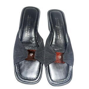 Donald Pliner Women's Slip On Wedge Heels y2k 90s style Sandals Black Size 7.5